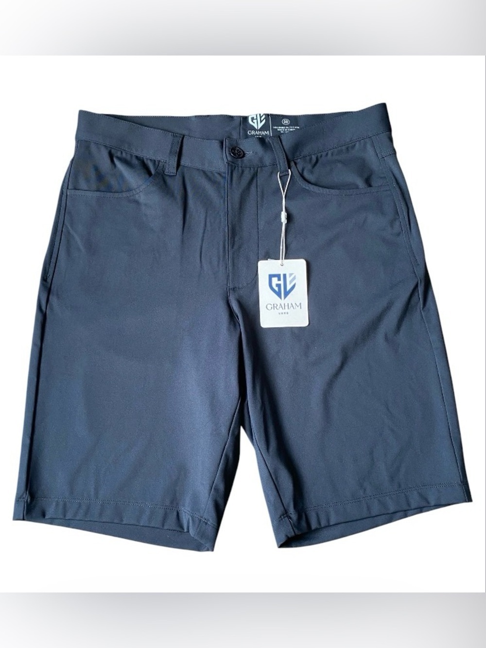 NWT Graham Luxe Men’s Golf Shorts Size 30 Black Performance Stretch Athletic